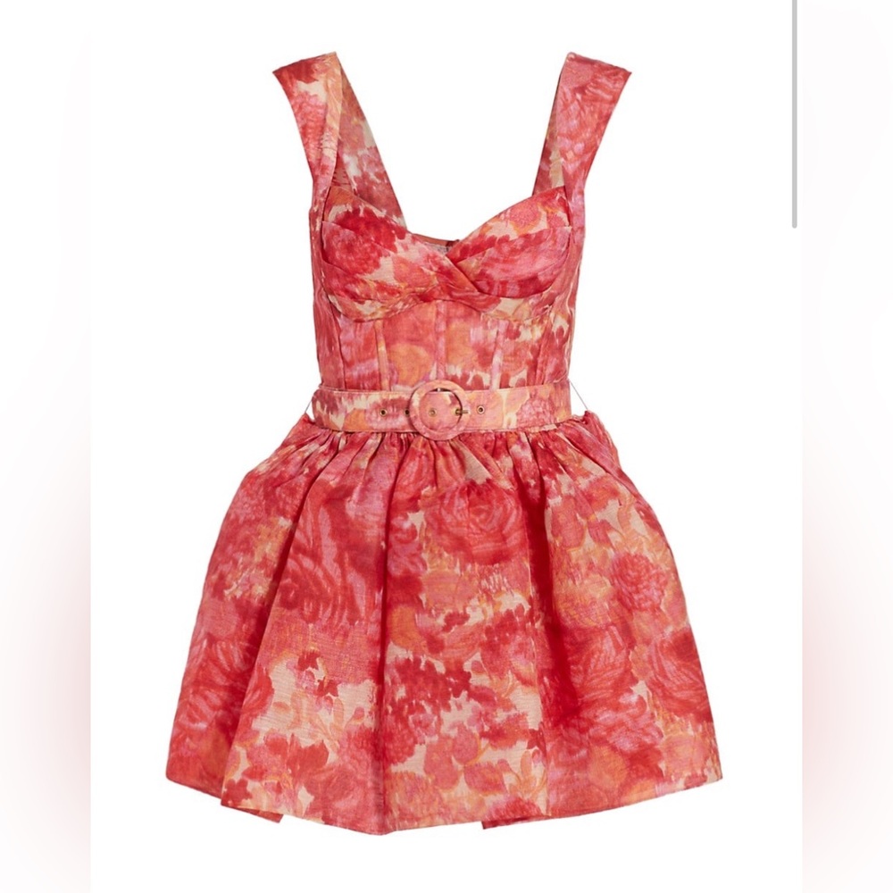 Zimmermann high tide belted linen mini dress size 0